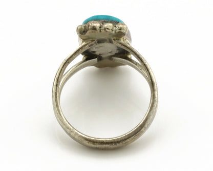 Navajo Ring .925 Silver Nevada Turquoise Artist Native American C.1980's