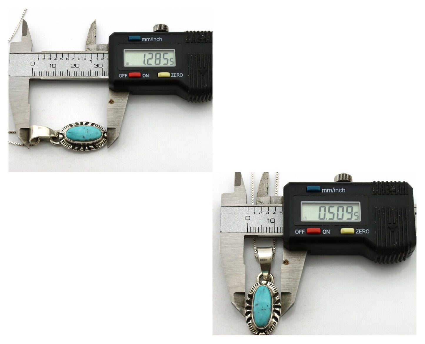 Navajo Necklace 925 Silver Kingman Turquoise Artist Signed Gecko C.80's