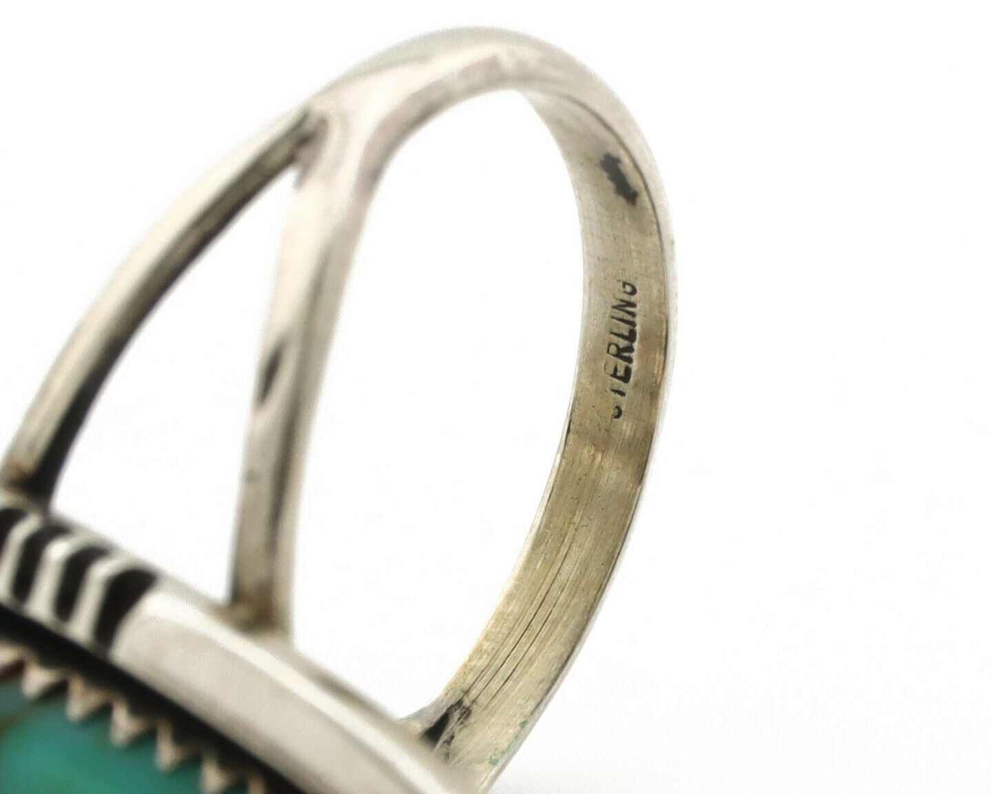 Navajo Ring .925 Silver Turquoise Mountain Native American C.80's