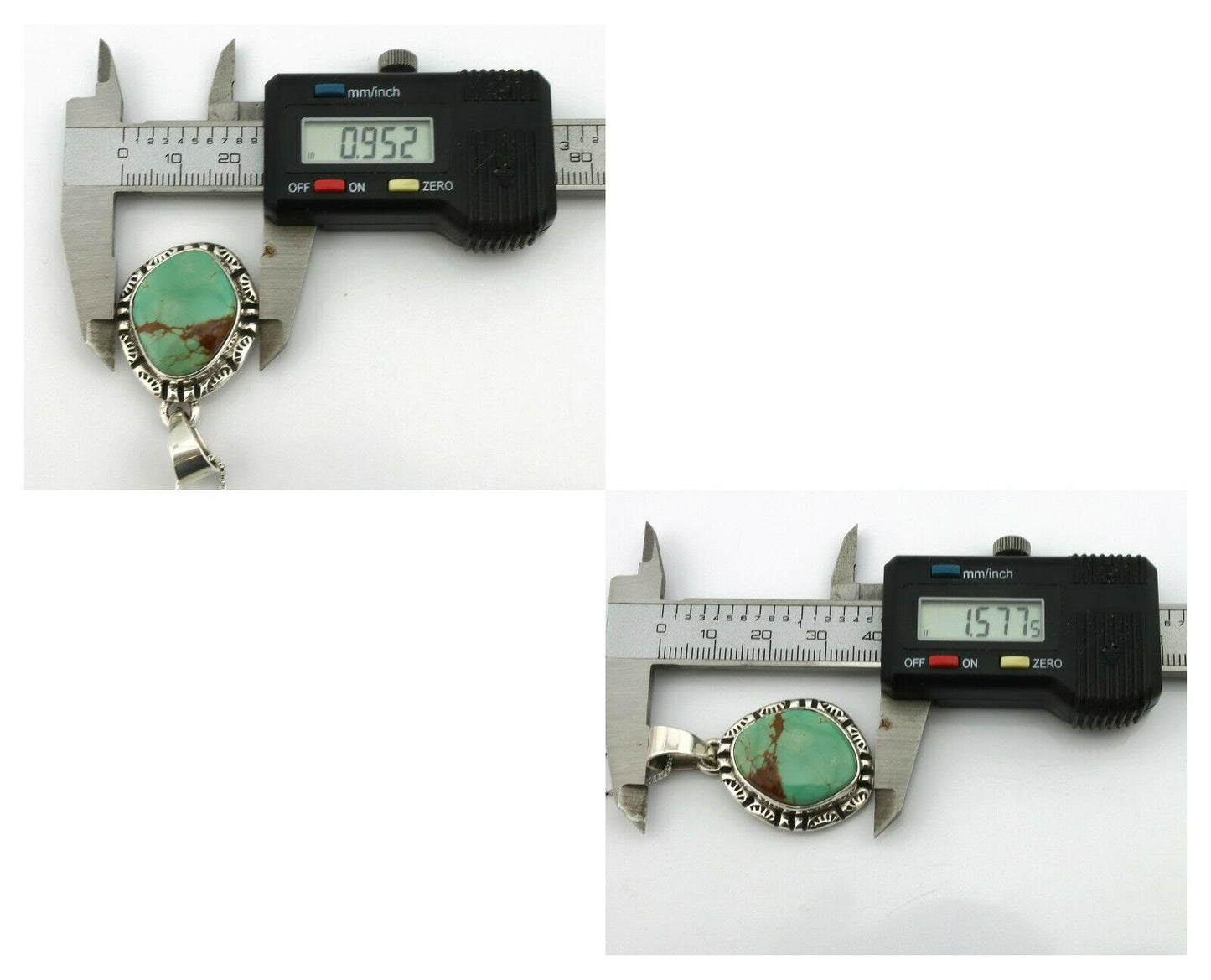 Navajo Pendant .925 Silver Kingman Turquoise Artist Signed Gecko C.80's