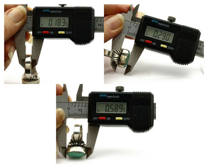 Navajo Ring .925 Silver Kingman Turquoise Artist Signed Apache C.80's