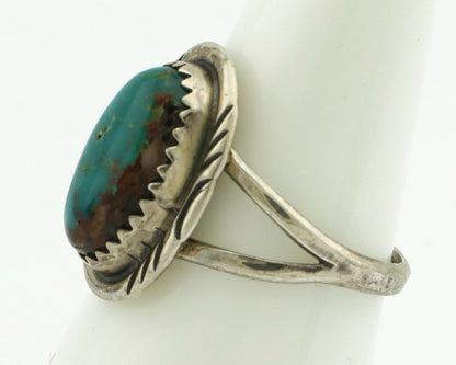 Navajo Ring .925 Silver Natural Turquoise Native American Artist C.80's