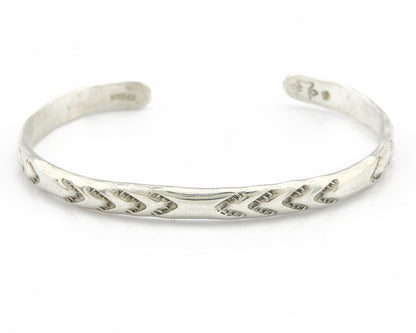 Navajo Bracelet .925 Silver Hand Stamped Arrow Head Artist Montoya C.80's