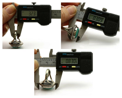 Navajo Ring .925 Silver Kingman Turquoise Native American Artist C.1980's