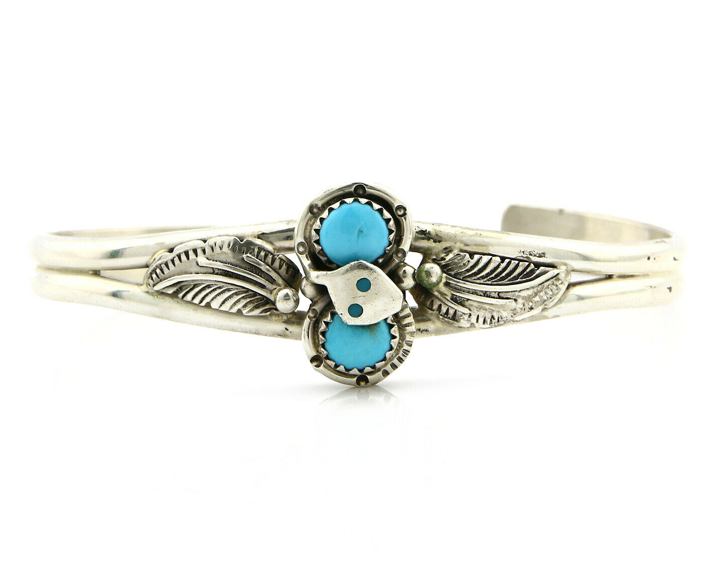 Navajo Bracelet .925 Silver Sleeping Beauty Turquoise Native C.80's