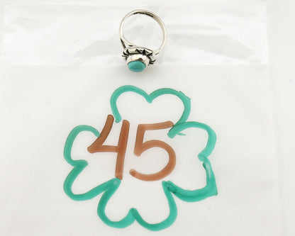 Navajo Ring .925 Silver Kingman Turquoise Artist Signed Gecko C.90's