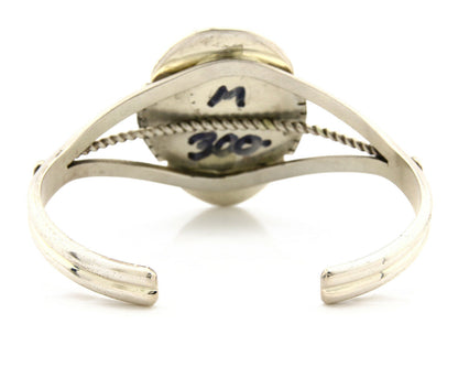 Navajo Bracelet .925 Silver Natural Blue Turquoise Signed Mc Cray C.80's