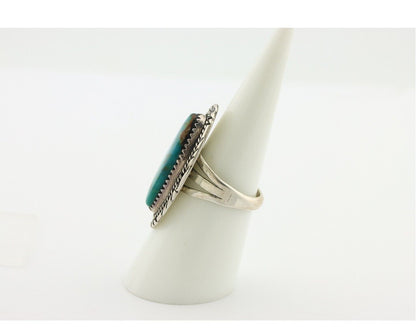 Navajo Ring .925 Silver Blue Gem Turquoise Artist Signed M Begay C.80's