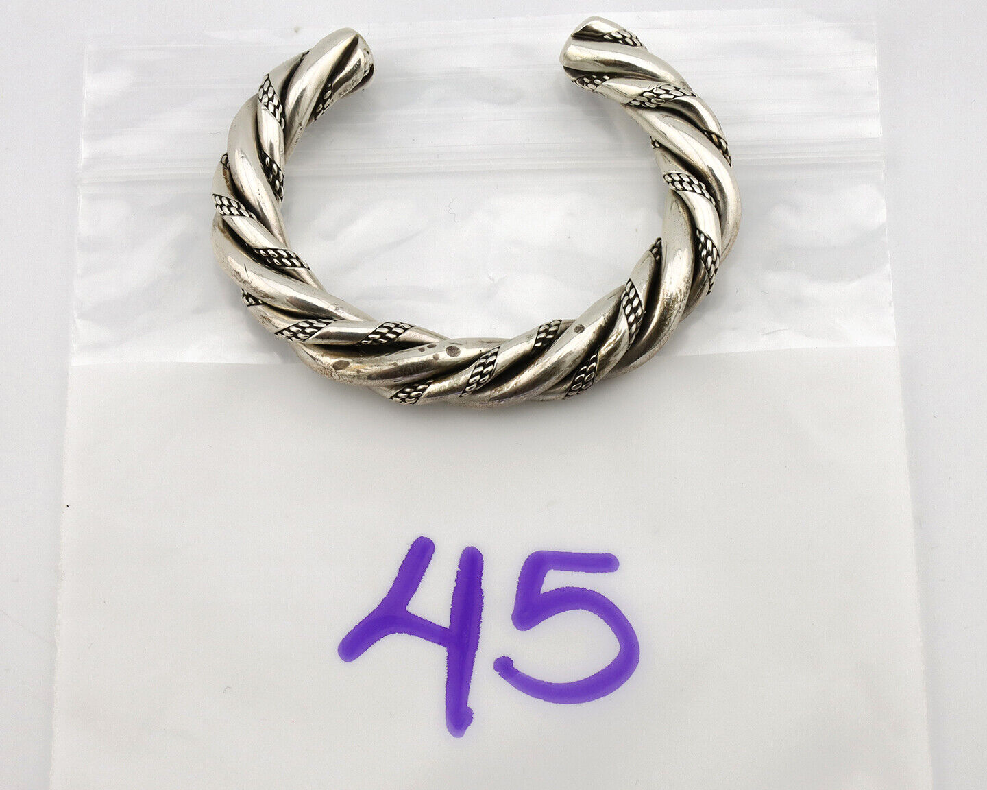 Navajo Handmade Bracelet .925 SOLID Silver Artist Signed D Circa 1980's