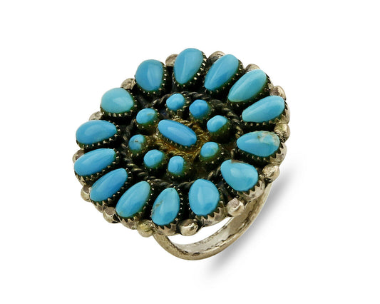 Women's Navajo Turquoise Ring .925 Silver Handmade C.80's