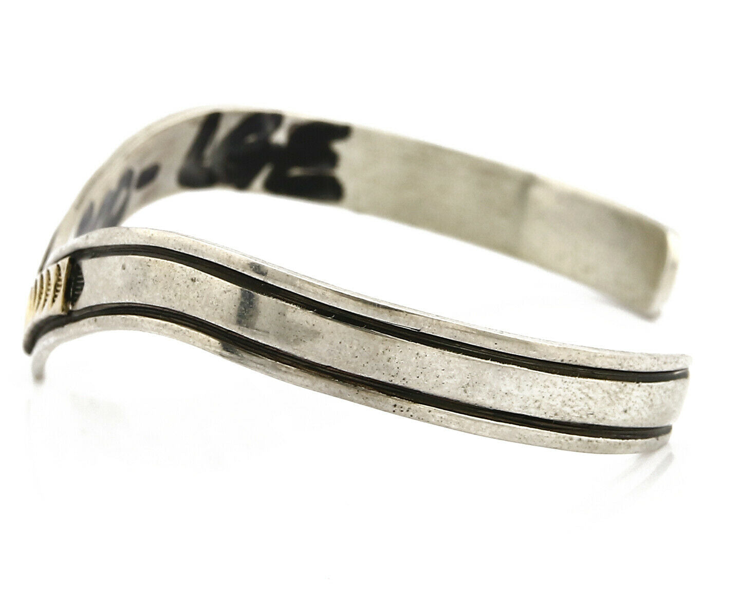 Navajo Bracelet .925 Silver & 14k Solid Gold MM Rogers and TAS Cuff C.80's