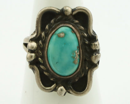 Navajo Ring .925 Silver Natural Turquoise Native American Artist C.80's