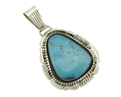 Women's Navajo Pendant Turquoise .925 Silver Handmade Artist BP