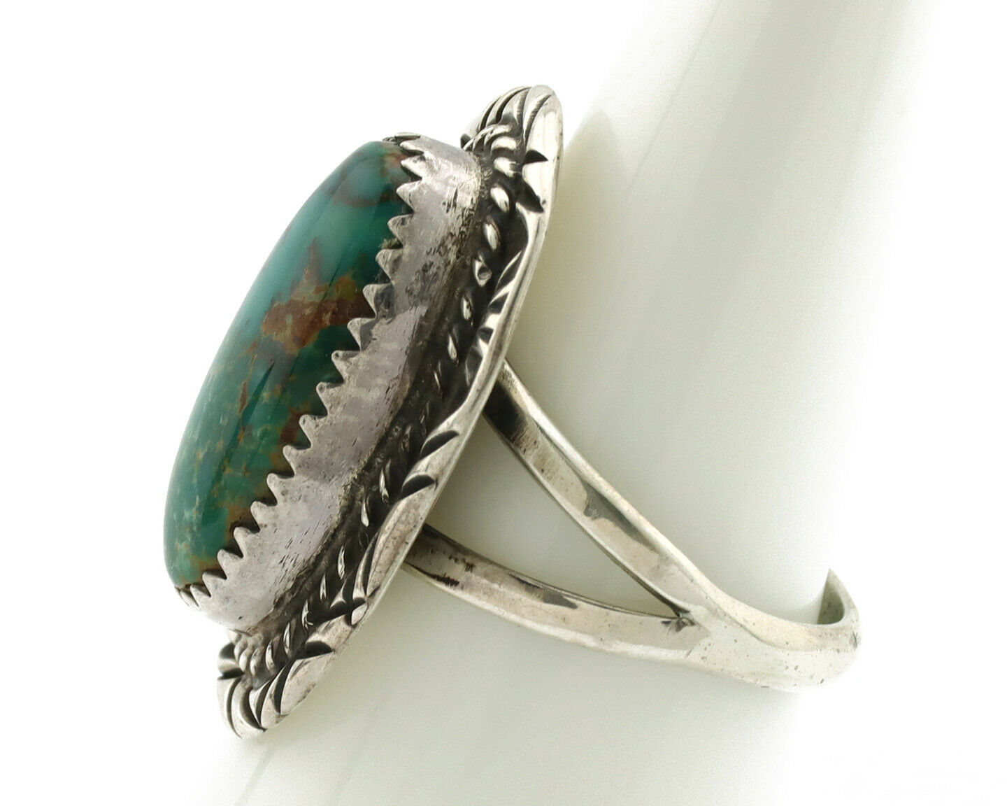 Navajo Ring .925 Silver Turquoise Mountain Native American C.80's