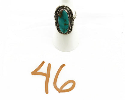 Navajo Ring .925 Silver Nevada Turquoise Native American Artist C.1980's
