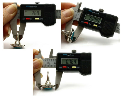 Navajo Ring .925 Silver Blue Gem Turquoise Handmade Native American Artist C80s