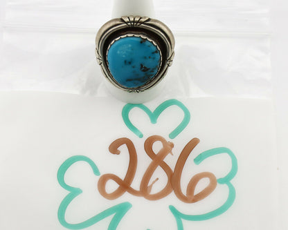 Navajo Ring .925 Silver Nevada Turquoise Artist Signed KK C.80's