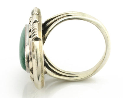Navajo Ring 925 Silver Natural Malachite Artist Signed William Denetdale C.80's