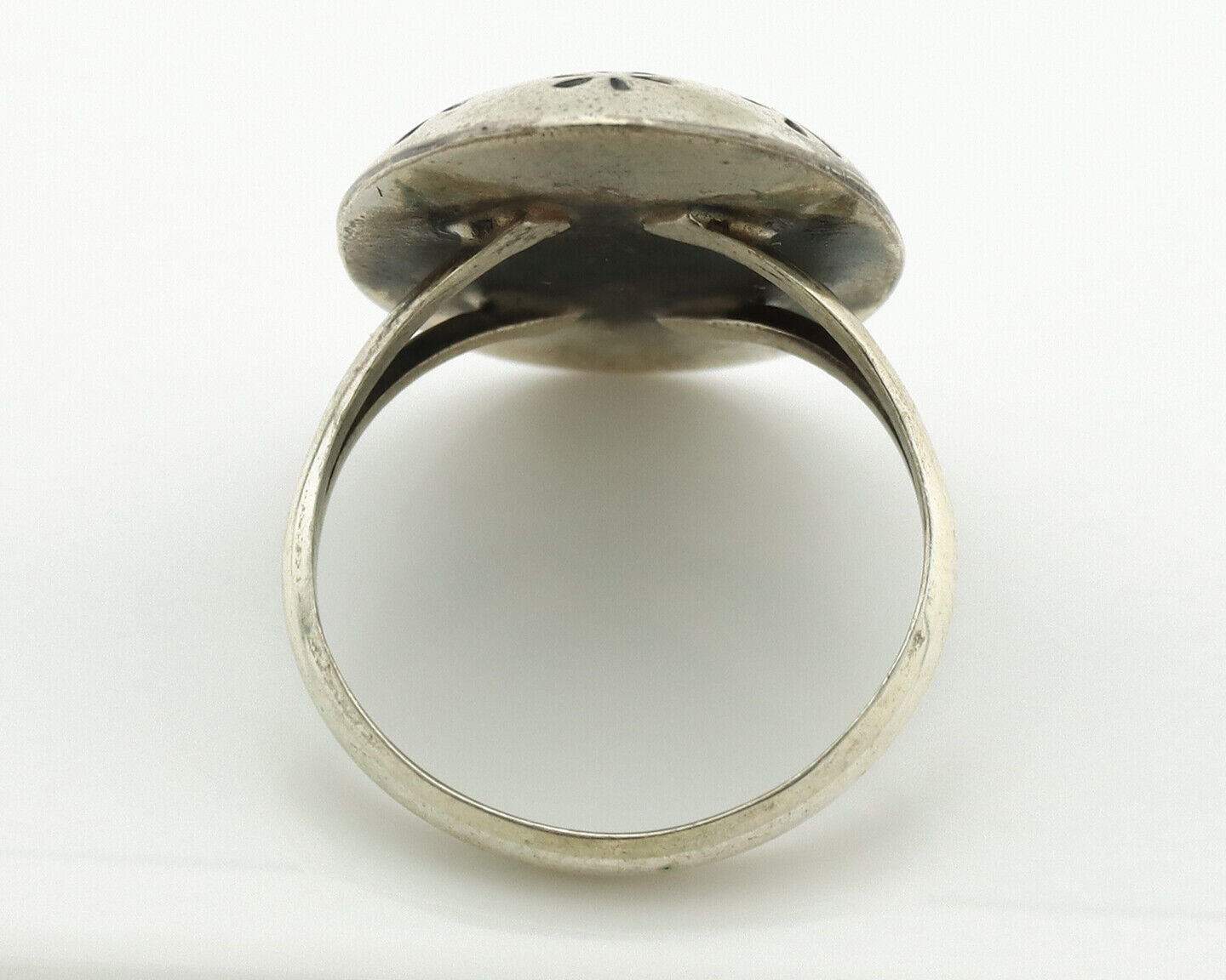Navajo Ring .925 Silver Natural Blue Turquoise Native American Artist C.1980's