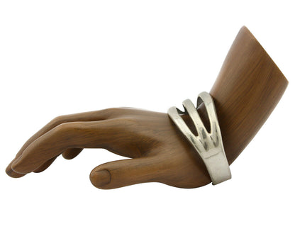 Navajo Sand Cast Bracelet .925 Silver Solid Artist Native American C.80's