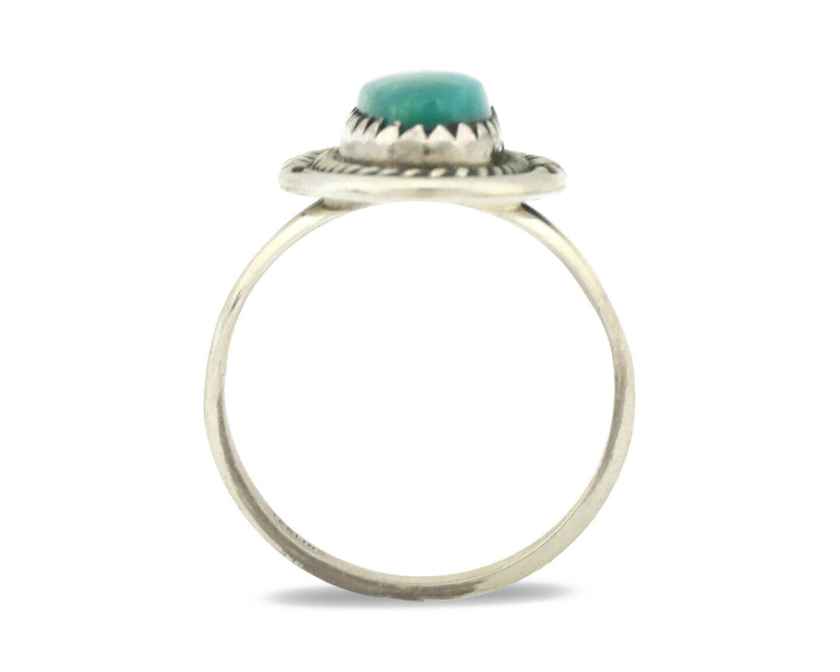 Navajo Ring .925 Silver Natural Turquoise Native American Artist C.1980's
