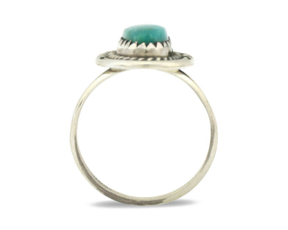 Navajo Ring .925 Silver Natural Turquoise Native American Artist C.1980's