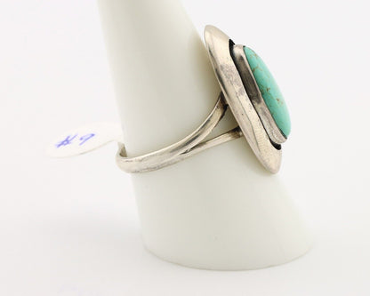 Navajo Ring 925 Silver Natural Blue Turquoise Artist Signed M Montoya C.80's