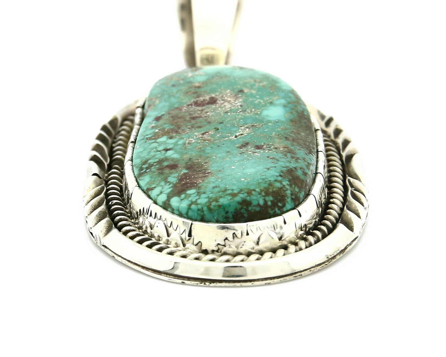 Navajo Pendant .925 Silver Royston Turquoise Signed Lee Bennett C.80's