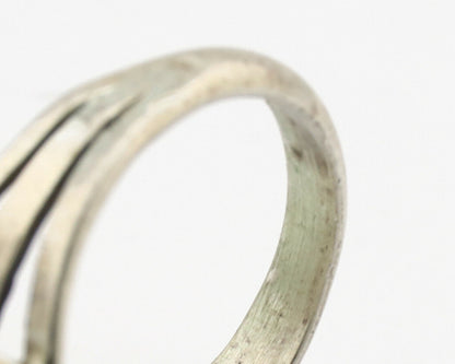 Navajo Ring .925 Silver Sleeping Beauty Turquoise Artist Signed S King C.1980's