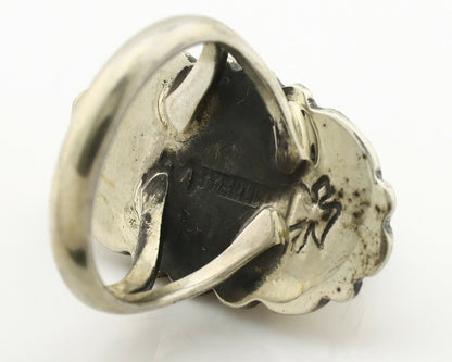 Navajo Ring .925 Silver Natural Mined Turquoise Artist Signed M Montoya C.80's