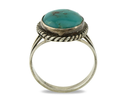 Navajo Ring .925 Silver Blue Turquoise Native American Artist C.1980's