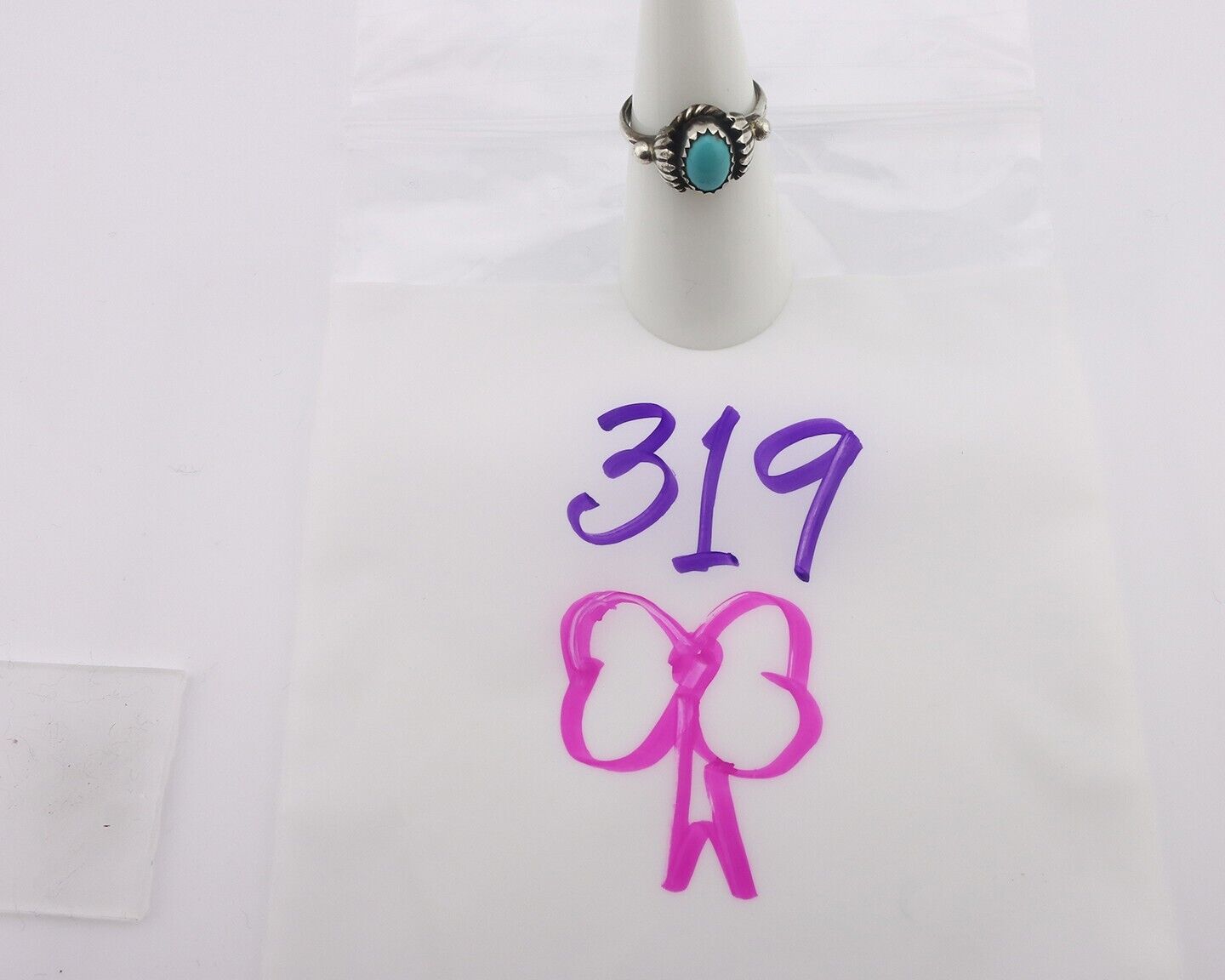 Navajo Handmade Ring 925 Silver Kingman Turquoise Native Artist C.80's