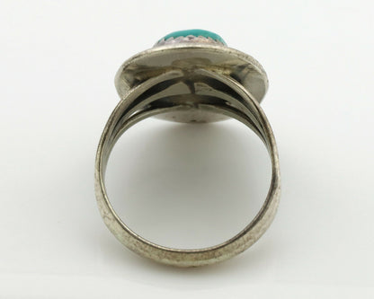 Navajo Ring .925 Silver Kingman Turquoise Native American Artist C.1980's