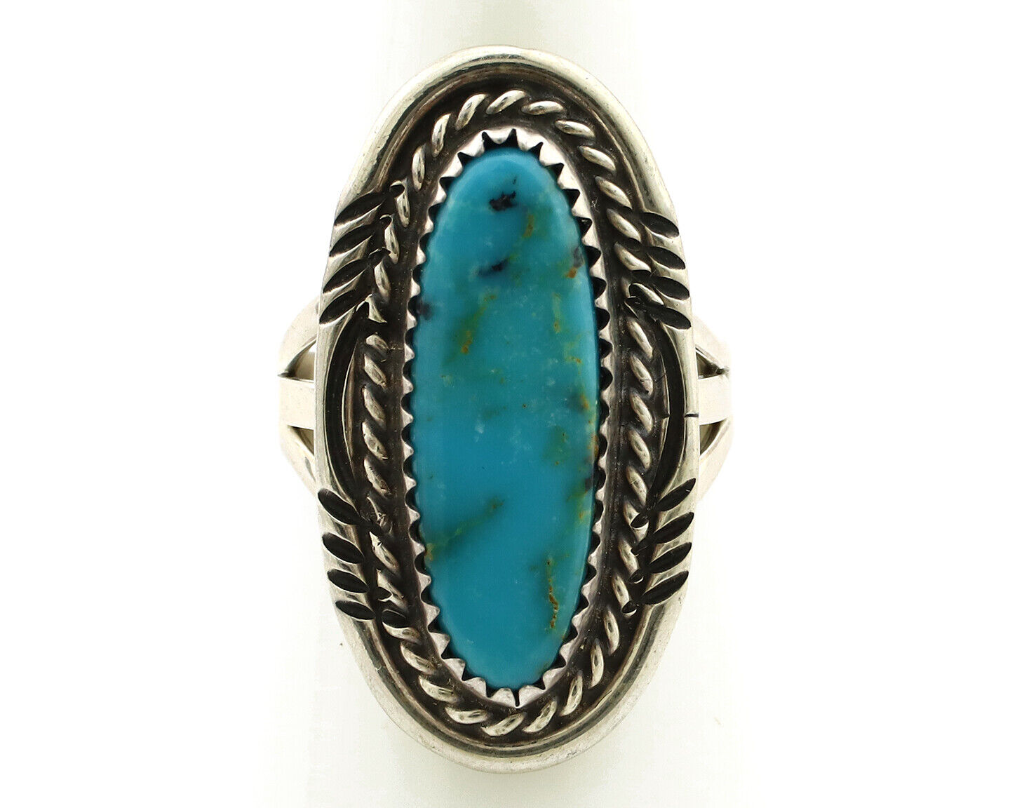 Navajo Ring 925 Silver Turquoise Mountain Artist Signed M Begay C.80's