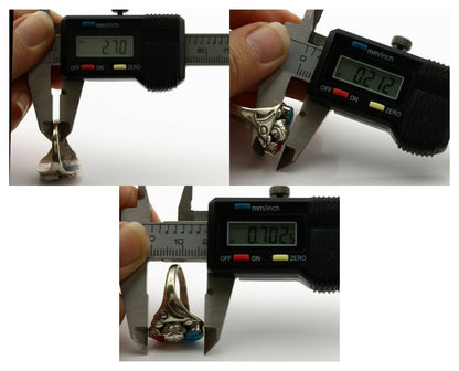 Navajo Ring .925 Silver Sleeping Beauty Turquoise Native Artist C.1980's