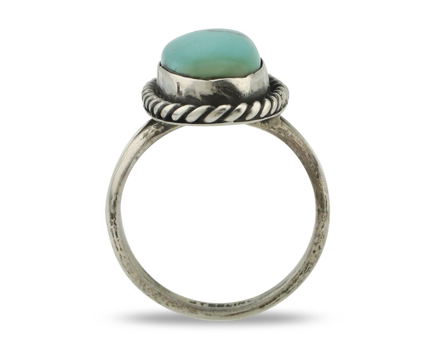 Navajo Handmade Ring .925 Silver Southwest Turquoise Native Artist C.80's
