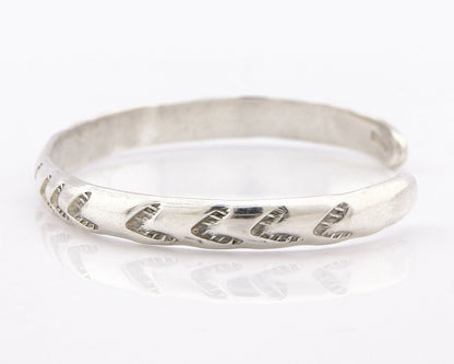 Navajo Bracelet .925 Silver Hand Stamped Arrow Head Artist V Montoya C.80's