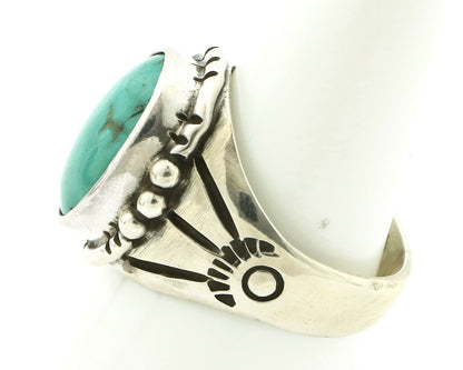 Navajo Ring .925 Silver Blue Green Southwest Turquoise Native Artist C.80's