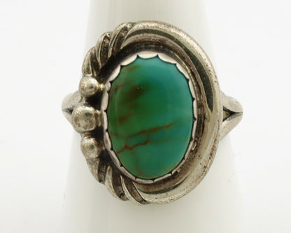 Navajo Ring .925 Silver Kingman Turquoise Native American Artist C.1980's