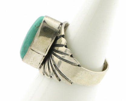 Navajo Ring .925 Silver Kingman Turquoise Artist Signed Apache C.80's