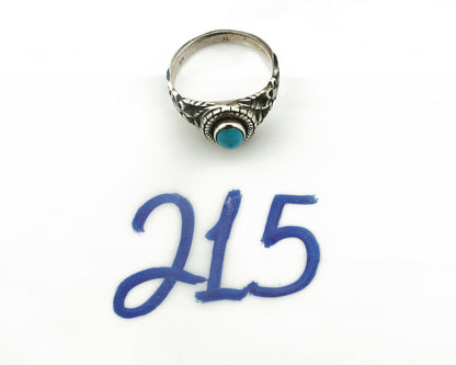 Navajo Ring .925 Silver Natural Blue Turquoise Native American Artist C.80's