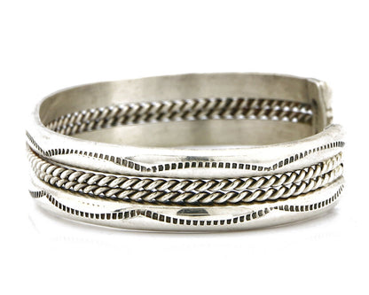 Women's Navajo Bracelet .925 Silver Handmade Cuff Native American Artist C.1980s