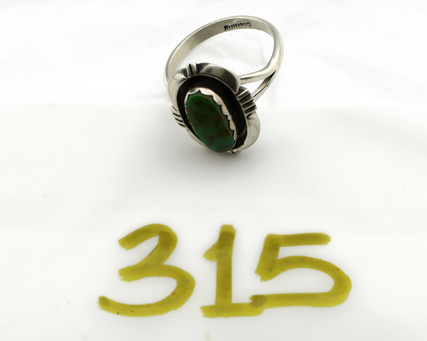 Navajo Ring .925 Silver Kingman Turquoise Handmade Native American Artist C.80's