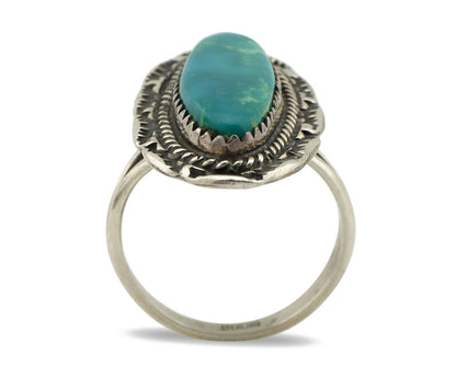 Navajo Ring 925 Silver Natural Blue Turquoise Native American Artist C.1980's