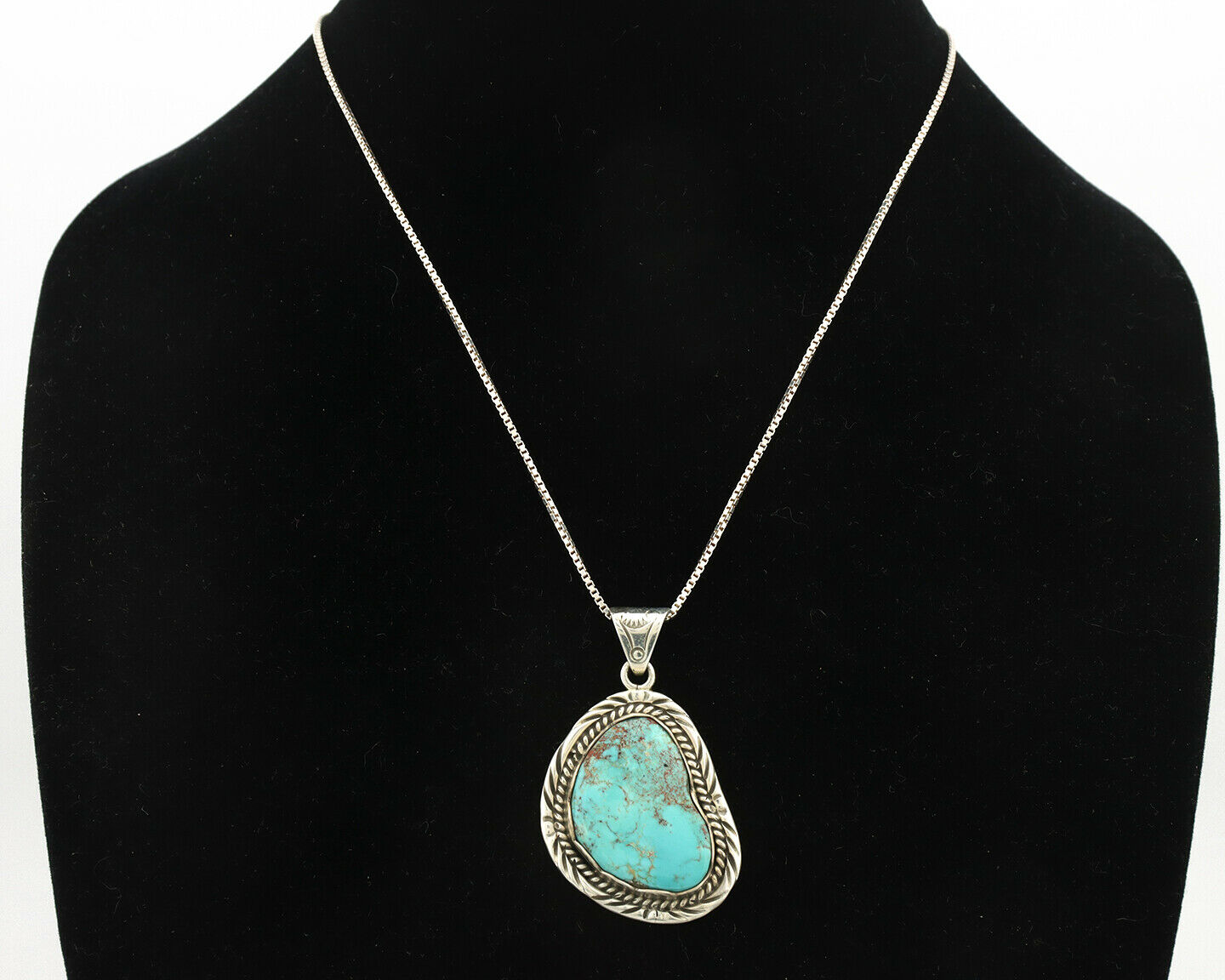 Navajo Handmade Pendant Necklace .925 Silver Artist Signed Sunrise C.80's