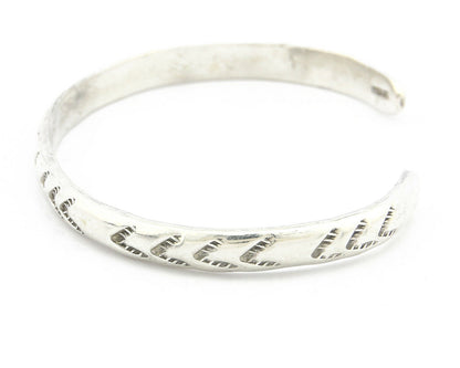 Navajo Bracelet .925 Silver Hand Stamped Arrow Head Artist I Montoya C.80's