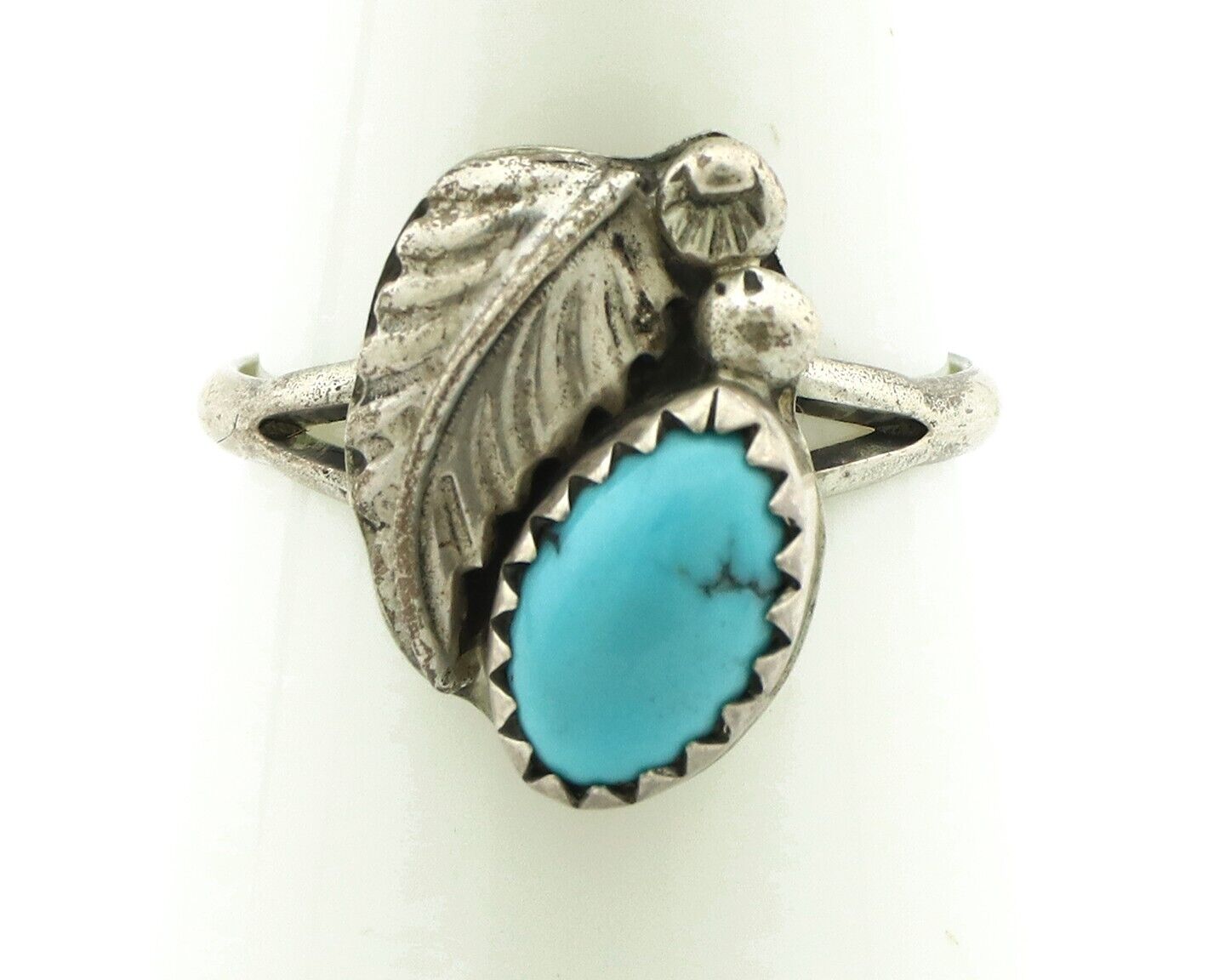 Navajo Ring .925 Silver Natural Blue Mined Southwest Turquoise Native Artist C80