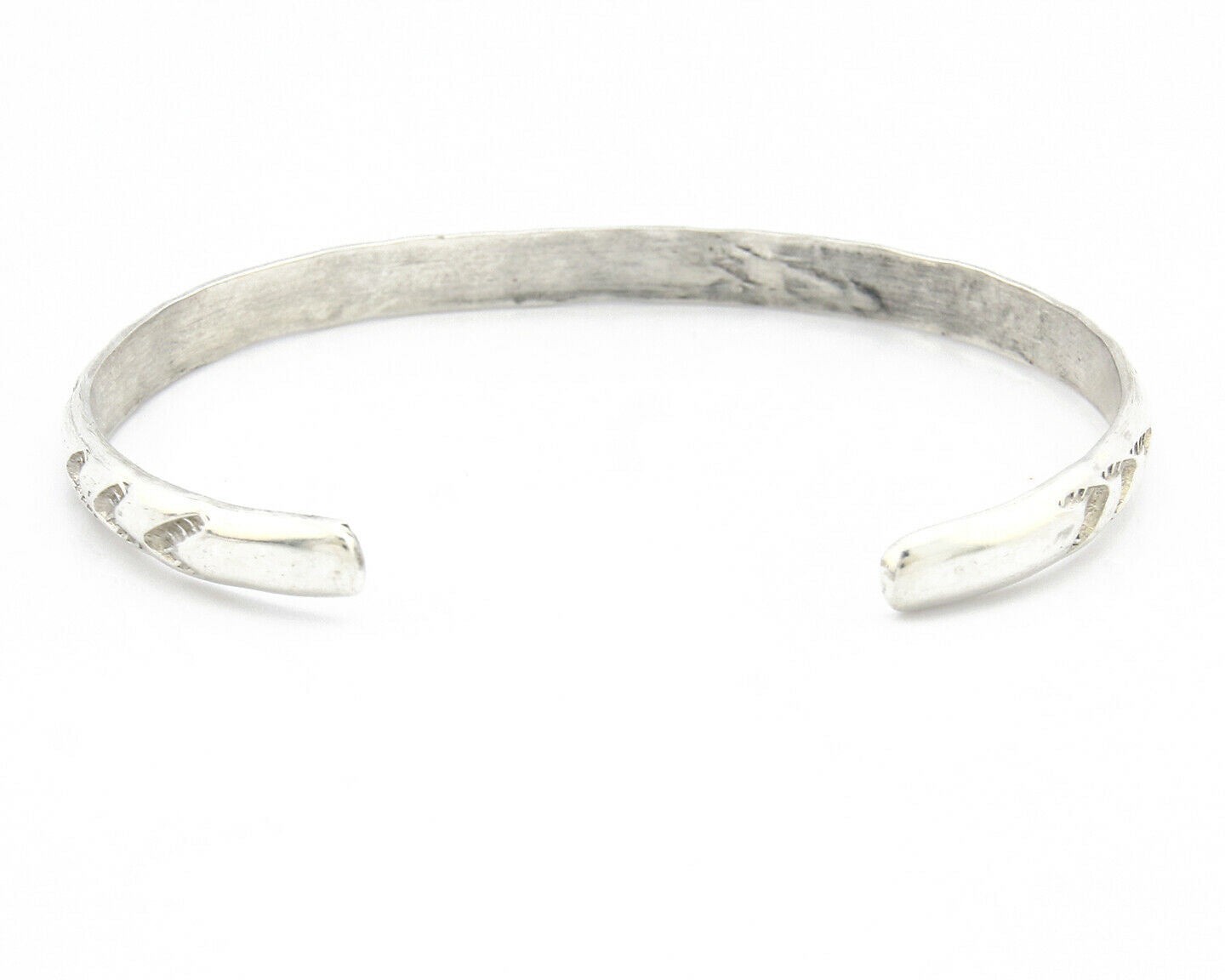 Navajo Bracelet .925 Silver Hand Stamped Arrow Head Artist I Montoya C.80's