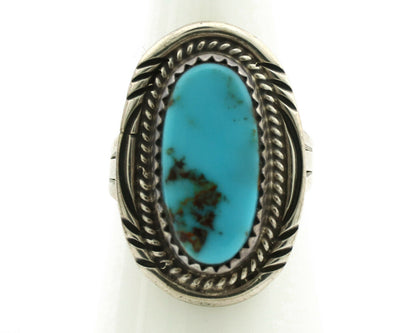 Navajo Ring .925 Silver Blue Native American Artist C.1980's