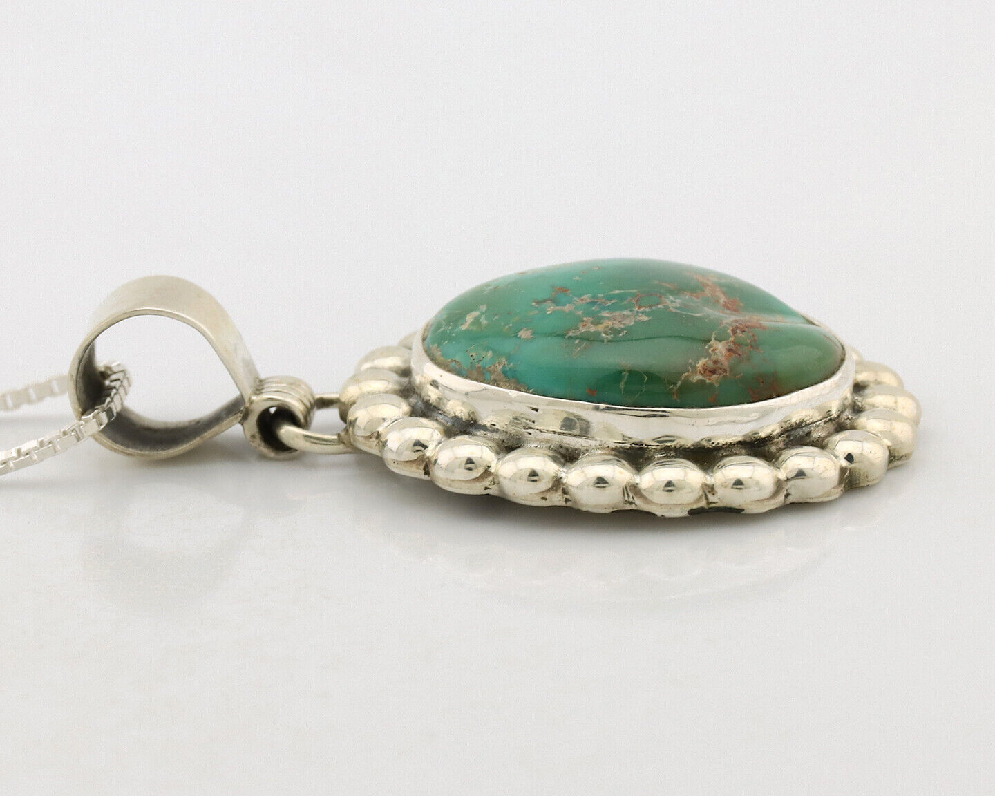 Navajo Necklace .925 Silver Royston Turquoise Signed Native C.1980's